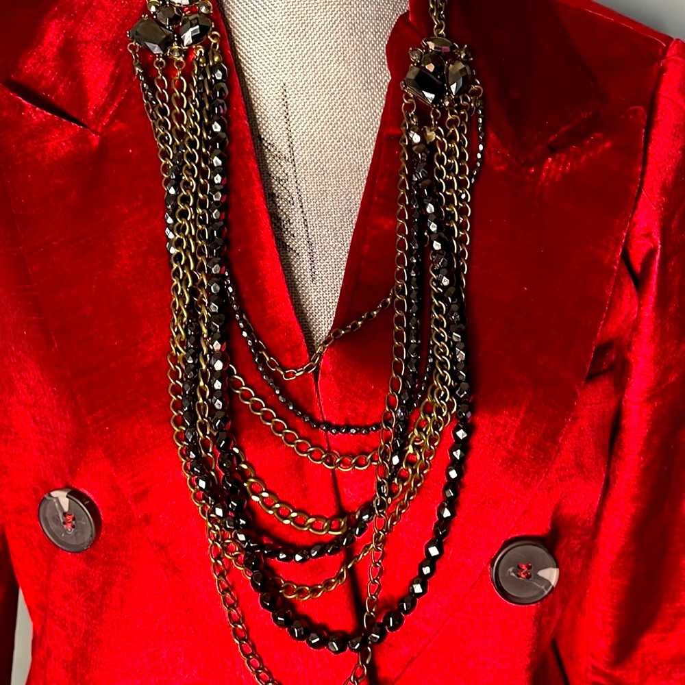 Layered Drop Beaded Necklace